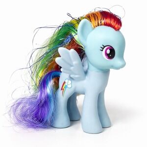 My Little Pony G4 Rainbow Dash 3" Figure 2010 MLP Hasbro Tinsel Hair Brushable